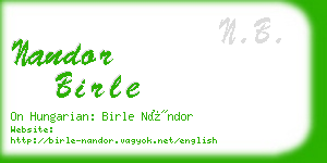 nandor birle business card